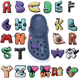 Kids Cartoon Alphabet PVC Shoe Charms, Boot Decor Jibz, DIY Croc Decoration, Varied Elegant Patterns, X Mas Gift Idea