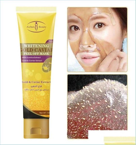 Autres outils de soins de la peau 100 ml 24K Gold Caviar Collagène Peel Off Masque Blanchissant Lifting Raffermissant Anti-Âge Visage Soins De La Peau Drop Delive1101803