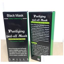 Autres outils de soins de la peau Masque d'aspiration noire anti-âge 50 ml Shills Nettoyage en profondeur Purifiant Peel Off Masques de points noirs Drop de DHS1K
