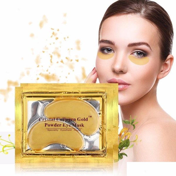 Autres outils de soin de la peau Masques pour les yeux en cristal de collagène Anti-poches Hydratant Anti-âge Masque en poudre d'or Peeling Drop Delivery Health Be Dhaue