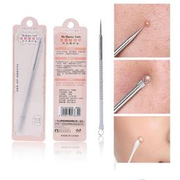 Otras herramientas para el cuidado de la piel Aguja de doble extremo Blackhead Comedone Acné Pimple Blemish Extractor Agujas de acero inoxidable Eliminar Face Pore D Dhd3H