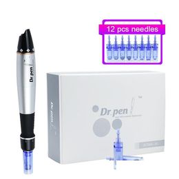 Andere huidverzorgingsgereedschappen Dr.pen Tima A1 Microneedle 6 Level Speed ​​Face Needling Dermarollling System Mesotherapie Hine met 12 -stcs Cartrid DHAUW