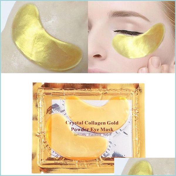Autres outils de soins de la peau Golden Eye Care Masque Femmes Cristal Paupière Collagène Or Dark Circle Masques Anti-âge Drop Delivery 2022 Santé Dhmkb