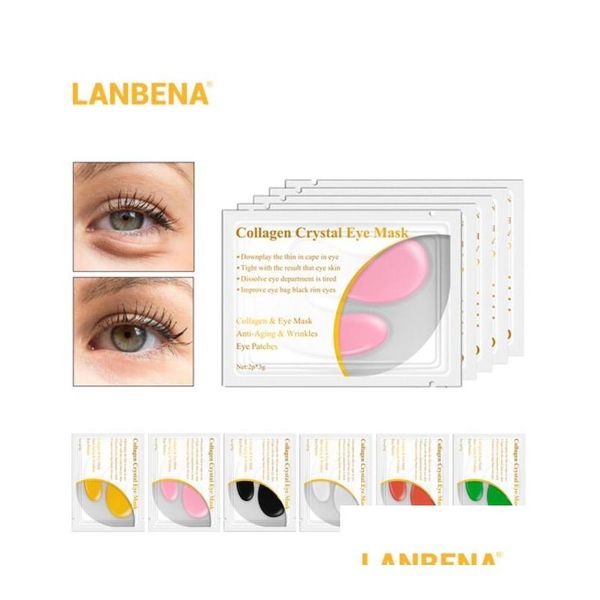 Otras herramientas para el cuidado de la piel Lanbena 24K Gold Crystal Collagen Eye Mask Eyes Dark Circle Puffiness Remove Bag Drop Delivery Salud Belleza D Dhrvo