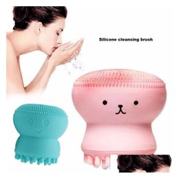 Andere huidverzorgingsgereedschap Mooie schattig dier kleine octopus vorm sile gezichtsreiniging borstel diep pori￫n exfoliator gezicht wassen deliv dhgwm