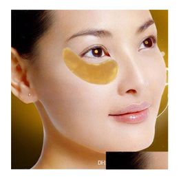Autres outils de soins de la peau Nouveau Masque pour les yeux en or Cristal d'or Collagène Anti-cernes Hydratant Drop Delivery Health Beauty Devices Dh03U