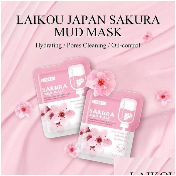 Autres outils de soins de la peau Autres outils de soins de la peau Laikou Japan Sakura Mud Face Mask Night Facial Packs Nettoyer les cernes Hydrater les visages Dr Dhptg