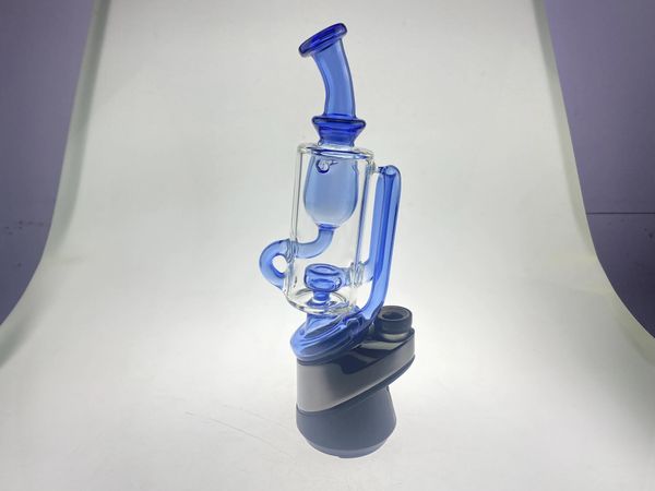 Autres accessoires pour fumeurs Blue Recycler narguilé carta ou tuyau de plate-forme pétrolière en verre de pointe 14mm usine commune concessions de prix de vente directe ZZ