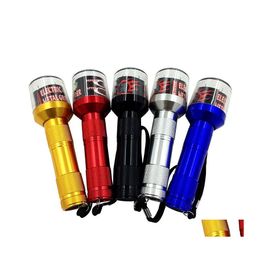 Andere rookaccessoires FlashlightSeded Smoke Grinder Electric Tobacco Aluminium Alloy Portable Grinders Five Colors Birthday Gift Dhcrt