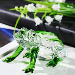 Grenouille brossée en cristal de Style campagne, artisanat de décoration pour la maison, fabricants, livraison en gros aux enfants et aux amis