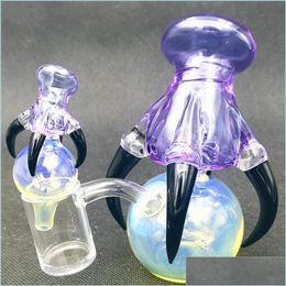 Otros accesorios para fumar Glass Dragon Claw Orb Pearl Bong con 10Mm 45ﾰ Articulación femenina Purple Hand Water Bongs Pipes Oil Rig Bubblers Dh1El