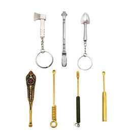 Andere rookaccessoires Sliver Gold Aluminium Messing Wax Dabber Tool Lepel Metalen snuiffles Hoover Hooteer Dab Snorter Dry Herb D Dhgxo