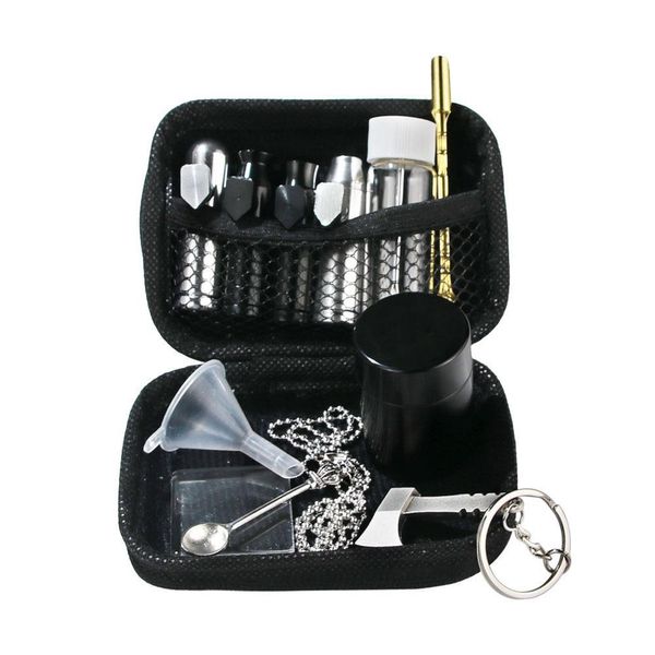 Otros accesorios para fumar Tabacco Snuff Snorter Kit de aluminio Sniff Dispenser Contenedor de almacenamiento de metal nasal Jar Cigarsmokeshops Dhojl