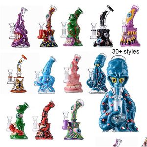 Andere rokende accessoires uniqe glazen bongs Halloween -stijl waterpijp 7 inch mini kleine olie dab rigs beker douchekop percolator dhiyh