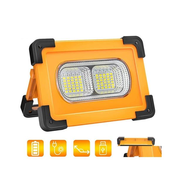 Otras luces solares Lámpara de cámara 80W Carga USB Luz de trabajo portátil con imán LED Linterna para senderismo al aire libre Reparación de automóviles Drop Deliv DHC1Q