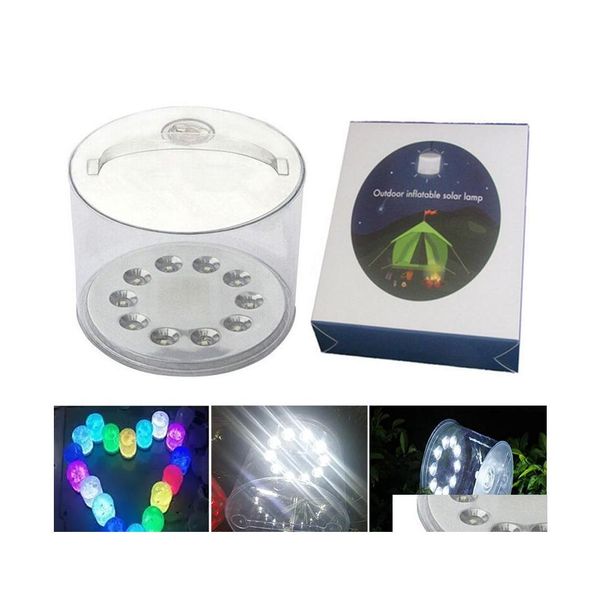 Otras luces solares inflables portátiles al aire libre impermeable linterna cam emergencia led jardín patio iluminación transparente la otsyb