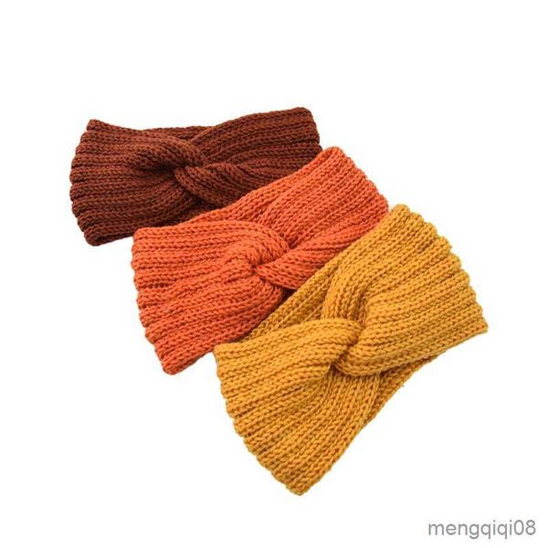 Otras mujeres de lana de tejido de crochet sólido Mujeres de invierno Bohemia Weaving Dadandas cruzadas Bandas de cabello hechas a mano Accesorios para el cabello R230608