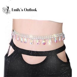 Andere sprankelende buikdans taille kettinggordel glans gelaagde lichaam sieraden accessoires bikini ketting naast vrouwelijke meisjes 230314