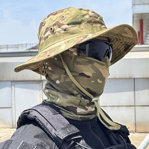 Autres sports bon hommes randonnée pêche boonie chapeau sports de plein air soleil protection UV cou visage camouflage réglable seau casquettes et masque 230922