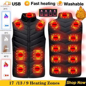 Andere Sportartikelen 17 11 Plaatsen Verwarmd Vest Mannen Vrouwen Usb Jas Verwarming Thermische Kleding Jacht Winter BlackS 6XL 230726