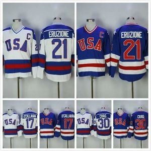 Autres articles de sport 1980 Miracle on Ice Team USA Jim Craig 17 21 30 Maillot de hockey tout cousu 231204