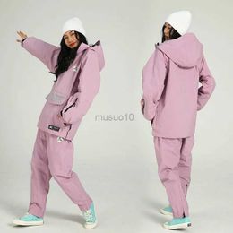 Otros artículos deportivos 2023 Invierno Nuevo traje de esquí Mujeres Chaqueta de snowboard al aire libre A prueba de viento Monos impermeables Conjunto de esquí cálido engrosado Pantalones de nieve Ropa HKD231106