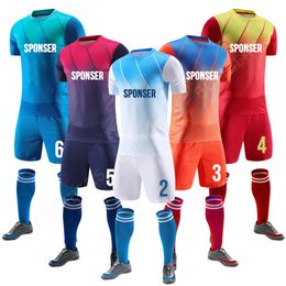 Autres articles de sport 22-23 Diy Soccer Jersey Set Hommes Uniforme de football Maillots de football personnalisés Futbol Adult Football Shirts Sports Uniform Training Suit 230617