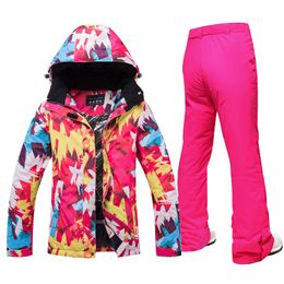 Andere Sportartikel 30-Grad-Skianzug Damen Winter Damen Jacken und Hosen Warme wasserdichte Damenjacke Outdoor Snowboard Radfahren Camping Marke 230925