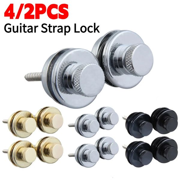 Autres articles de sport 4 2pcs guitare électrique Straplock tête plate guitares sangle fin clous antidérapant remplacement accessoires d'instruments de musique 231017