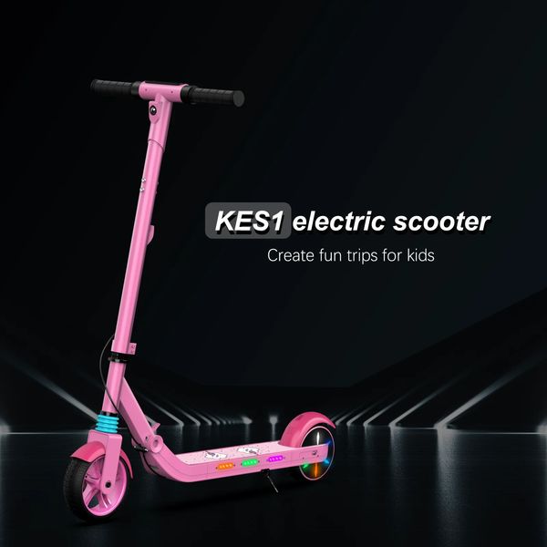 Otros artículos deportivos AOVOPRO KES1 Scooter eléctrico para niños seguros con luces coloridas de audio Bluetooth plegable 231113