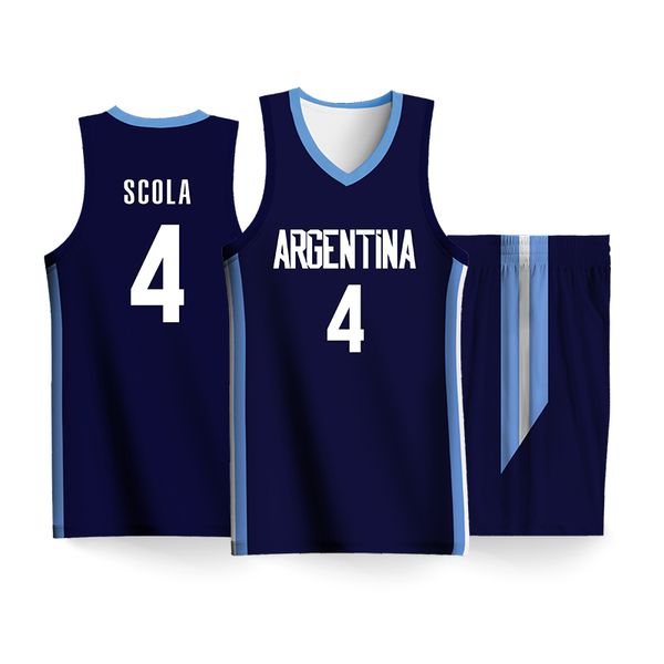 Autres articles de sport Basketball pour hommes Sublimation complète Argentine Lettre imprimée Maillots personnalisables Shorts Uniformes Survêtements d'entraînement Homme 230904