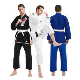 Overige sportartikelen Braziliaans Jiu Jitsu Gi Bjj Kimono Blauw 450 Gram MMA Uniform Voorgekrompen Grappling Gis Voor Mannen Vrouwen Met Witte Riem 230912