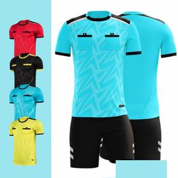 Andere sportartikelen Custom Adt Kids Soccer Jersey Set Voetbalscheidsrechter Uniform Heren Training Voet Teamshirt 230608 Drop Delivery Dhoon