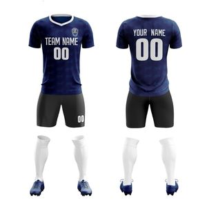 Autres articles de sport Conception personnalisée Ensembles de maillots de football Impression du nom de l'équipe Numéro de maillot de football Créez votre propre costume d'entraînement de match de football pour hommes / jeunes 230620