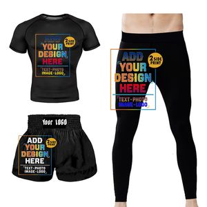 Andere sportartikelen Ontwerp je eigen leggings met compressietraining en lange mouwen MMA fight shorts Brazilian Jiu-Jitsu fight Muay Thai shorts 230617