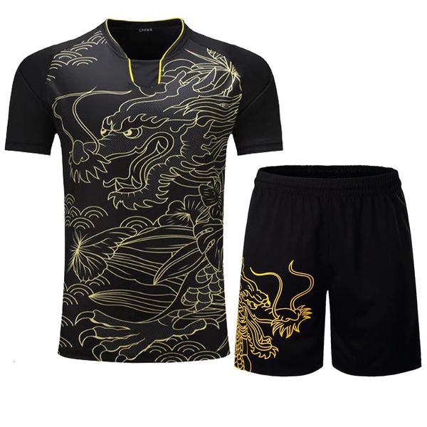 Autres articles de sport Dragon chinois maillots de tennis de table pour hommes femmes enfants Chine ping-pong t-shirt costumes de sport uniformes de tennis de table vêtir 230621