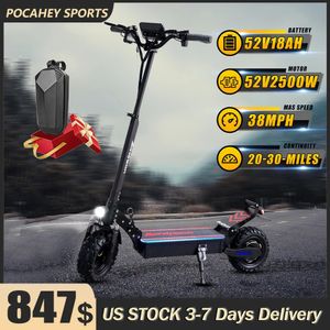 Autres articles de sport Scooters électriques Q30 Pro Scooter 2500W 52V 18AH jusqu'à 60KMH 11 pouces pneu absorption des chocs LCD pliant EScooter pour adultes 231122