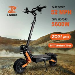 Andere sportartikelen Elektrische scooters ZonDoo ZO01 Plus 11 inch offroad-scooter 52 mph hoge snelheid 2800W2 elektrisch voor volwassenen 231122