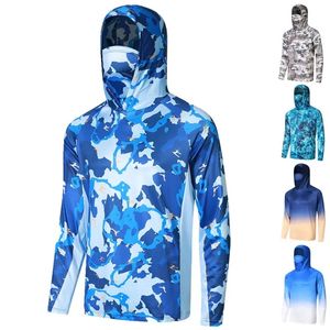 Otros artículos deportivos Pesca con capucha Camisas con máscara UV Cuello Polaina Ropa Hombres Manga larga Transpirable Protección UV Tops de pesca 231123