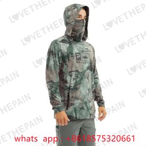 Andere Sportartikelen Vissen Shirt Hoodie Met Gezichtsmasker Heren Zomer Lange mouw Sneldrogend Ademend Capuchon Vissen Kleding Anti-uv Vissen Sweatshirt 230802