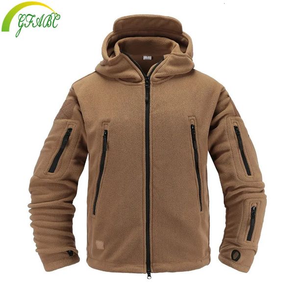 Autres articles de sport Polaire Softshell Veste Militaire Tactique Homme Polartec Thermique Polaire À Capuchon Manteau Armée Vêtements 231114