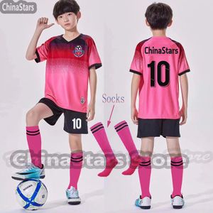 Andere sportartikelen Free socks Soccer uniform kids Boys Jersey Sublimation Set Girl jerseys Football Shirts jersey set Sports Uniform Training Suit 230621