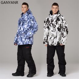 Autres articles de sport GANYANR Hommes Combinaison de ski Ensemble de snowboard Hiver Pantalons de neige Vestes Camping Randonnée Sports de plein air Imperméable Coupe-vent Pêche 230726