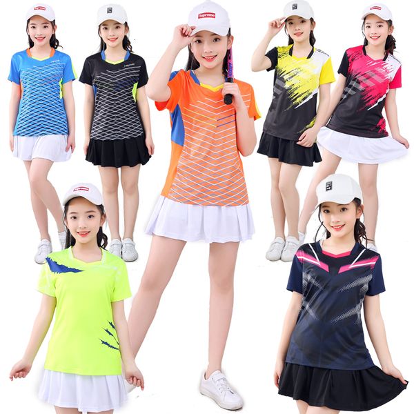 Autres articles de sport filles chemise de badminton jupe ensembles manches courtes t-shirt de tennis costume fille vêtements de ping-pong femmes vêtements de tennis de table taille XS-3XL 230808
