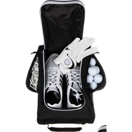 Autres articles de sport Sac à chaussures de golf pour hommes et femmes - Voyage noir avec poches latérales Balles Tees Accessoires Drop Delivery Sports Out Dhcgf