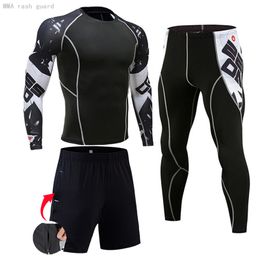 Autres articles de sport Gym Course à pied pour hommes Fitness Vêtements de sport Anti-UV Seconde peau Vêtements d'entraînement Combinaisons de sport Entraînement Jogging Rashguard Kit pour hommes MMA 230727