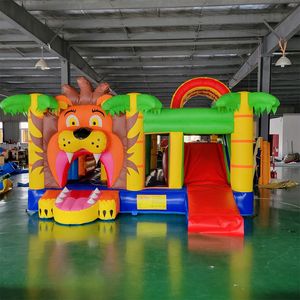 Otros artículos deportivos Combos de casa de rebote inflable con diseño de tema de león de castillo de tobogán inflable para niños 230615