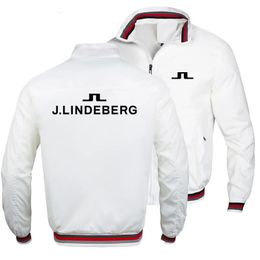 Andere sportartikelen J Lindeberg Herfst Winter Hoge kwaliteit Herenjassen Casual Ritsjas Mannelijke Golf Ademende Tops 231006
