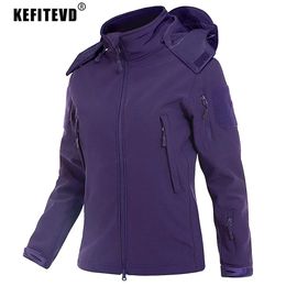 Autres articles de sport KEFITEVD Femmes Polaire Softshell Vestes Capuche amovible Hiver Neige Ski Randonnée Veste imperméable coupe-vent extérieur 231006