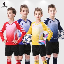 Autres articles de sport Maillot de gardien de but de football pour enfants Personnalisé Uniforme de football pour enfants Formation en plein air Chemises à manches longues pour garçons 231030